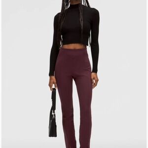 NWT lululemon athletica stretch knit HR pull on Pant in Garnet